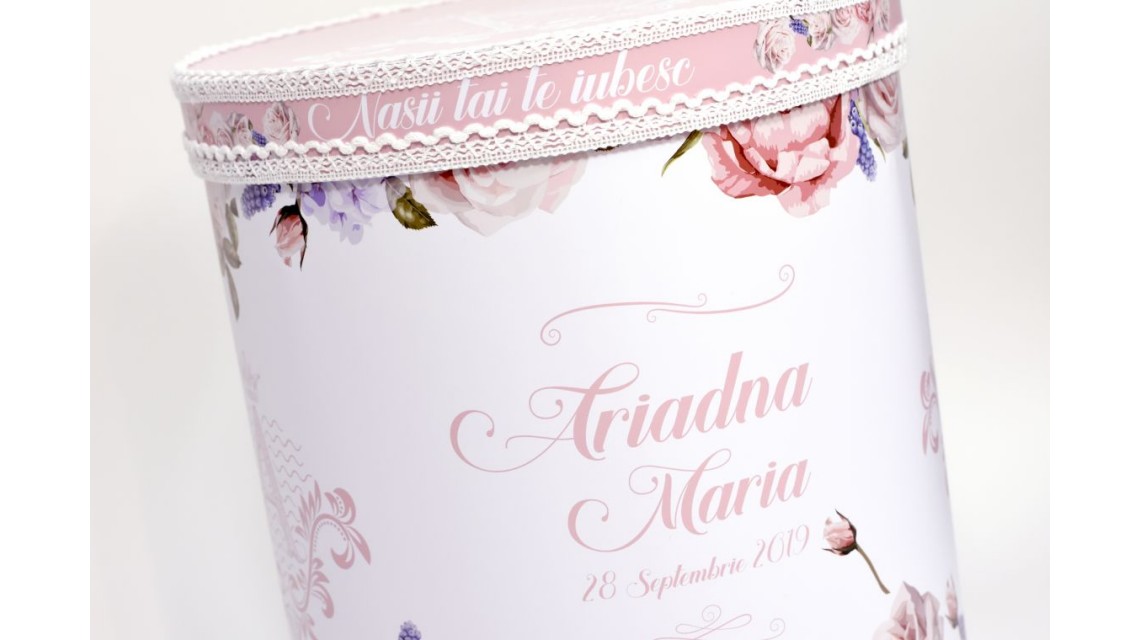 Trusou de botez regal pentru fetite tematica florala, Mica printesa 36